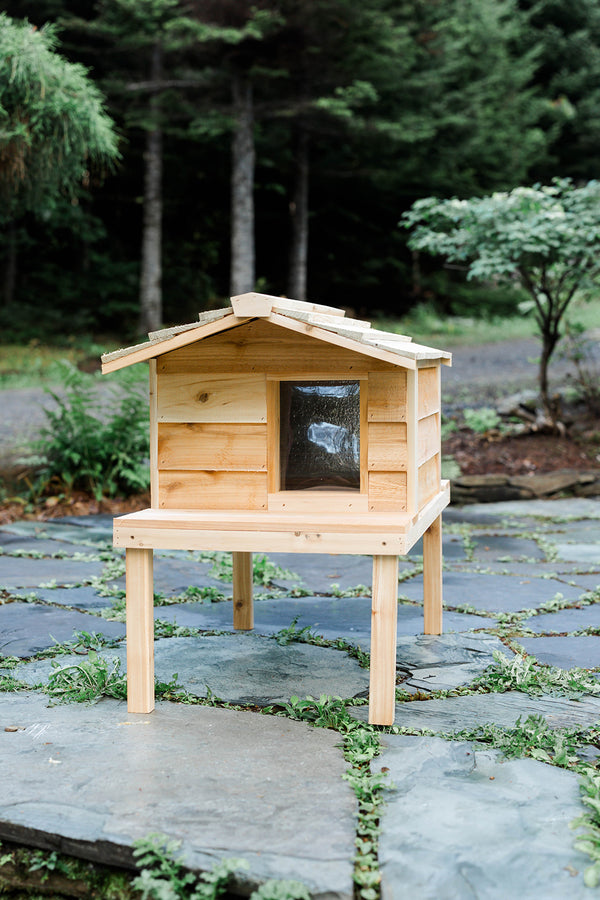Large Outdoor Cat House with Deck & Extended Roof