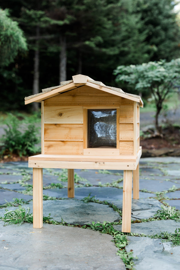 Large Outdoor Cat House with Deck & Extended Roof